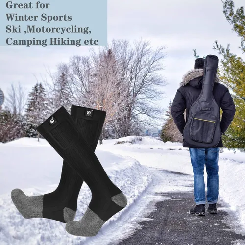 Miniatura 5 de SNOW DEER Calcetines calefactables, calentador de pies eléctrico con batería recargable para hombres y mujeres, invierno, esquí, caza, camping
