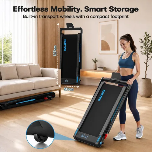 Miniatura 9 de Cinta de correr con altavoz, caminadora plegable 6 en 1 de 7.5 MPH para el hogar con aplicación compatible, almohadilla para caminar con 10%