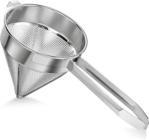 Miniatura 10 de Soro Essentials - Colador de tapa de acero inoxidable de 8 pulgadas de malla fina - Colador en forma de cono Colador de alimentos, colador de jugo