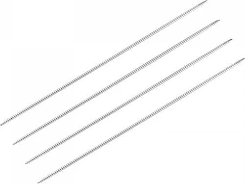 uxcell Juego de 2 pares de agujas de tejer, 0.110 in de diámetro, 15.75 pulgadas de largo, acero inoxidable, agujas de suéter de doble punta para