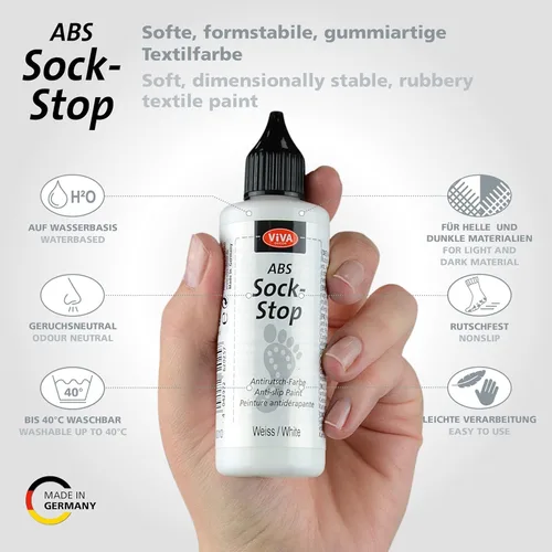 Miniatura 2 de Viva Decor Sock Stop - Pintura de tela antideslizante, 2 x 3.04 onzas líquidas, transparente, perfecta para calcetines, alfombras y tapetes de baño
