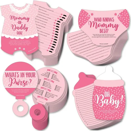 Miniatura 15 de Big Dot of Happiness Baby Boy - 4 juegos azules para baby shower - 10 cartas cada uno - Quién sabe mejor a mami, cuestionario de mamá o papá, qué