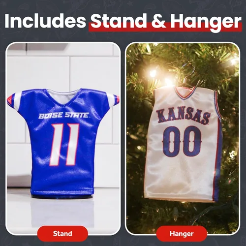 Miniatura 5 de Officially Licensed Miniature Sports Jersey Stand & Mini Hanger Included, Sports Fan Gift, Wine Bottle Sleeve, Holiday Ornament