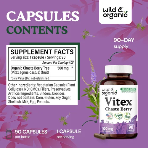 Miniatura 3 de Wild & Organic Vitex 90 Cápsulas y Cohosh Negro 90 Cápsulas