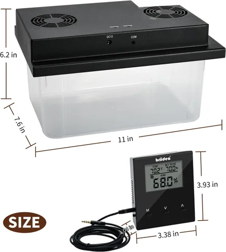 Miniatura 4 de Briidea Humidificadores eléctricos para gabinete (10-50 pies cúbicos), 30% HR ~ 80% RH valores de ajuste de humedad, temperatura y humedad