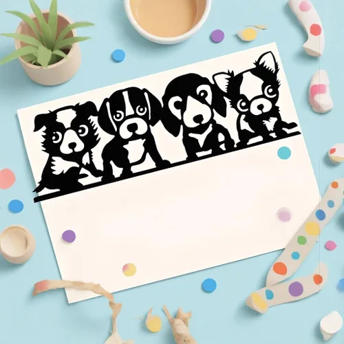 Miniatura 2 de Troqueles con patrón de cachorros para hacer tarjetas, troqueles de corte de celebración, molde de troquelado de metal, troqueles para álbumes