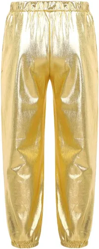 Miniatura 3 de Pantalones de baile de hip hop para niños y niñas, pantalones de harén metálicos brillantes, ropa de baile callejero