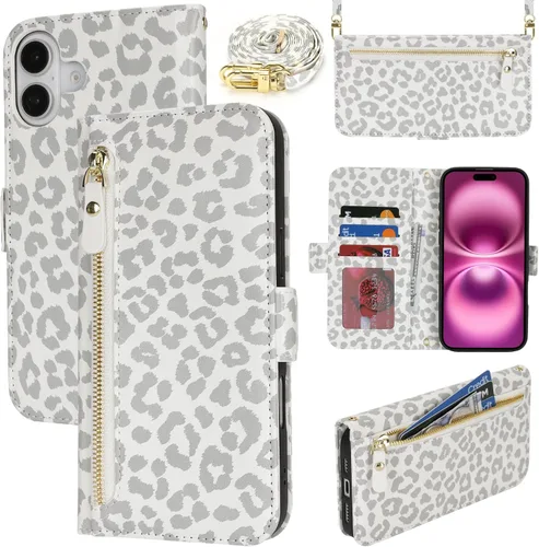 Miniatura 66 de Lipvina Funda tipo cartera para iPhone 12 Pro Max / 13 Pro Max para mujeres, bolsillo con cremallera, funda de teléfono de cuero PU con soporte