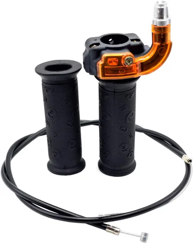 Agarre acelerador de acelerador giratorio de 7/8 de pulgada y cable de acelerador de 39 pulgadas para 47 cc-49 cc de 2 tiempos y 4 ruedas Quad Trail