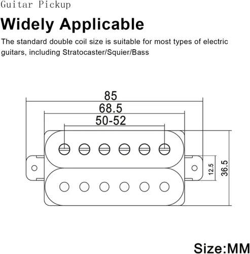 Miniatura 5 de SAPHUE Pastillas Humbucker para guitarra eléctrica de doble bobina para guitarra puente y pastillas para el cuello (negro)