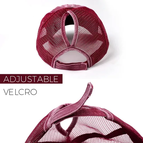 Miniatura 4 de Lvaiz Gorra de béisbol desgastada para mujer con espalda de malla versátil con agujero para cola de caballo