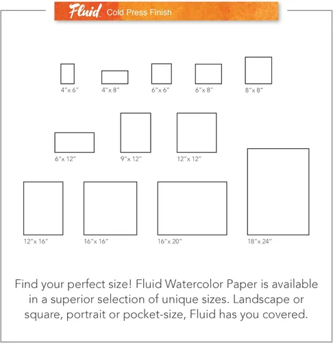 Miniatura 6 de Bloque de papel de acuarela fluida, 6 x 8 pulgadas, 15 hojas, 140 libras (300 g/m²), bloque prensado en frío para pintura artística y medios húmedos
