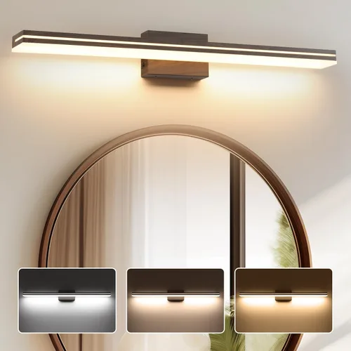 Miniatura 44 de SineRise Barra de Luz LED Moderna para Tocador de Baño de 16 Pulgadas, Accesorios de Iluminación de Pared de Baño Modernos de Acrílico Cromado Sobre
