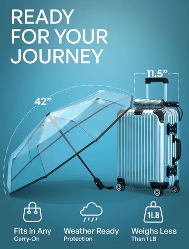 Miniatura 110 de REPEL Windproof Travel Umbrella - Compact & Withstands Winds up to 85MPH , Strongest Premium Auto Folding Umbrella for Rain and Sun - Durable, Light