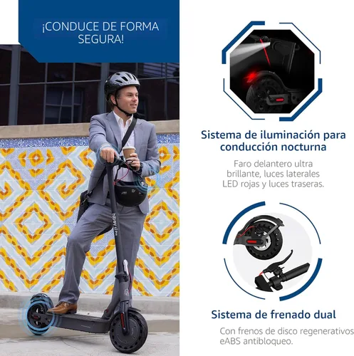 Miniatura 5 de Scooter eléctrico Hiboy S2 Pro, motor de 500 W, neumáticos sólidos de 10 pulgadas, rango de 25 millas, 19 mph, scooter eléctrico plegable para S2
