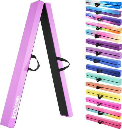Miniatura 10 de FC FUNCHEER - Viga de equilibrio plegable, viga de suelo para gimnasia, equipo de gimnasia para niños, base de madera, fondo antideslizante y bolsa