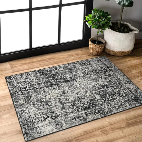 Miniatura 13 de Morebes Alfombra Bohemia Azul para Baño 2x4.3 pies, Alfombra de Pasillo Lavable Antideslizante Tapete de Baño Suave, Alfombras de Piso