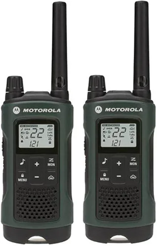Radio de dos vías de Motorola T460 recargable (azul oscuro), Caza, Verde
