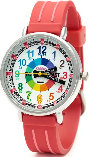 Kiddus Educational Kids Watch for Children Boy and Girl. Analogue Time Teacher Wristwatch with Exercises. Japanese Quartz Movement. Easy to Read and