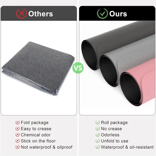 Miniatura 7 de Hsurbtra Tapete para silla de oficina para suelo de madera dura, 35 x 47 pulgadas, tapete antideslizante grande para silla de computadora, protector