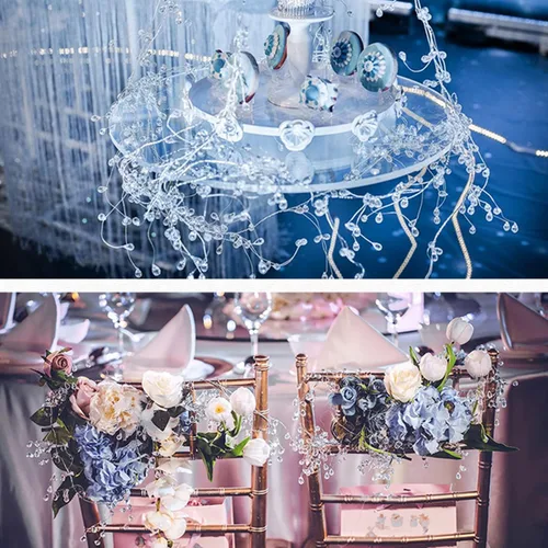 Miniatura 5 de Ramo artificial de 50 tallos para manualidades, cuentas acrílicas, ramas de flores, aerosoles para bodas, manualidades