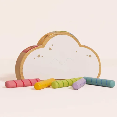 Miniatura 4 de Le Toy Van - Juguete sensorial de madera para bebé Petilou Rainbow Cloud Pop Press and Release Toy Juguete educativo sensorial Montessori
