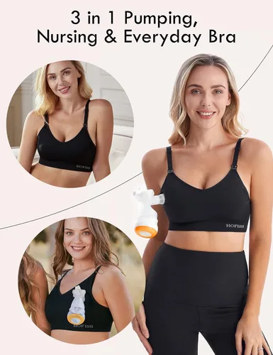 Miniatura 2 de HOFISH Seamless Hands Free Pumping Bra Support Maternity & Nursing Bras Full Bust Breastfeeding Bras