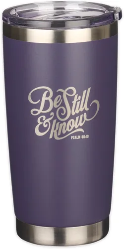 Miniatura 27 de Christian Art Gifts - Vaso de viaje de acero inoxidable de 18 oz con doble pared aislante al vacío con versículo bíblico, gris, con tapa retráctil