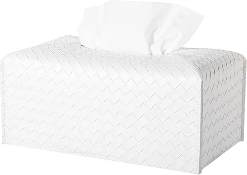 Miniatura 23 de Funda para caja de pañuelos de piel sintética, estuche cuadrado para pañuelos faciales, dispensador de papel facial para baño, encimera de tocador