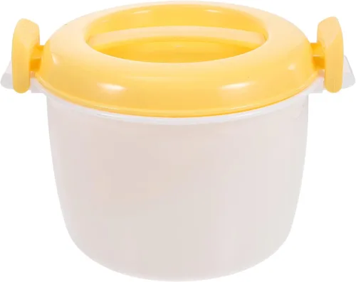 CALLARON Tazón de cocina de arroz para microondas: horno portátil Olla de comida olla de pasta pequeña Pescado Verduras Tazón al vapor Recipiente de