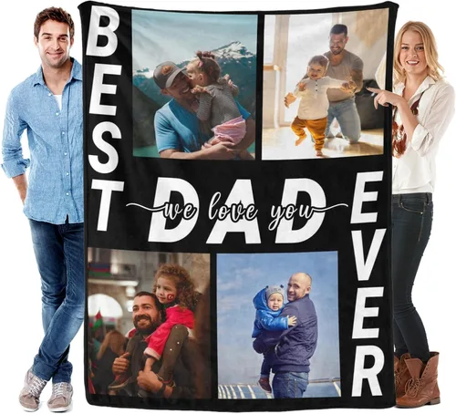Miniatura 17 de Manta personalizada para el día del padre con foto, regalos personalizados para papá, papá, abuelo, papá, cumpleaños, Navidad