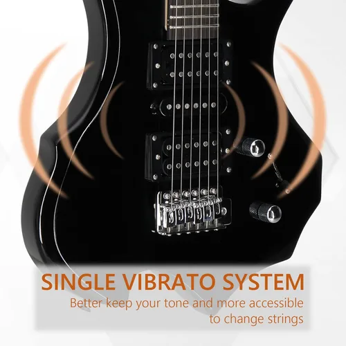 Miniatura 4 de Kit de guitarra eléctrica de diseño Burning Fire de Ktaxon, juego de guitarra para principiantes de 36 pulgadas HSH con amplificador, diapasón