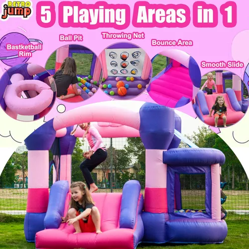 Miniatura 3 de Casa de rebote inflable RETRO JUMP, castillo hinchable para niños, casa de rebote inflable para exteriores, rebotador inflable con soplador, piscina