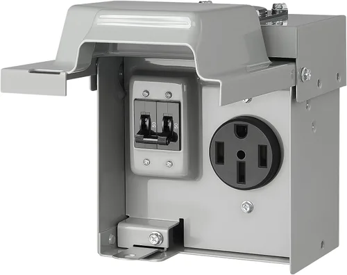 Miniatura 11 de SURAIELEC Caja de Salida para RV de 50 Amperios, Salida Eléctrica para RV Cerrada con Cerradura, NEMA 14-50R 125V/250V, Caja de Alimentación