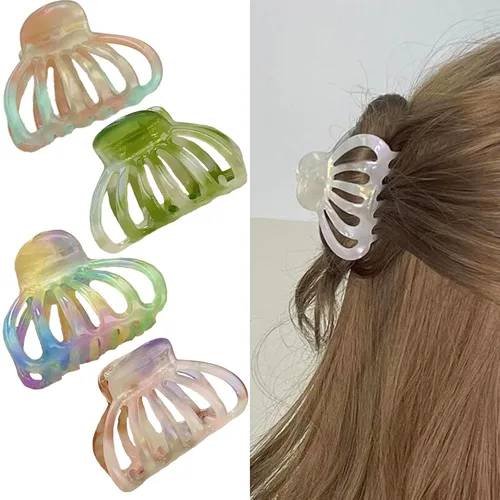 Miniatura 7 de 4 pinzas para el cabello, pinzas de acetato para mujeres y niñas, pinzas de mandíbula francesa, pinzas de pulpo, pinzas antideslizantes para cabello