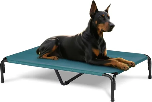 Miniatura 9 de Cama Elevada para Perros para Exteriores, Catre Elevado XL para Perros con Malla Lavable, Cuna Refrescante para Mascotas a Prueba de Mordidas
