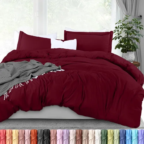 Miniatura 11 de Utopia Bedding Funda de edredón tamaño Queen – 1 funda de edredón con 2 fundas de almohada – Funda de edredón de 3 piezas con cierre de cremallera