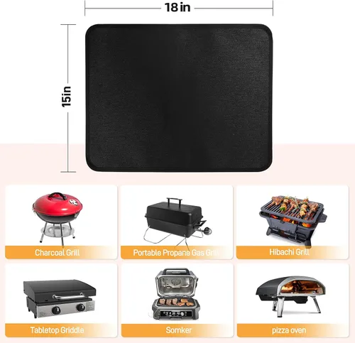 Miniatura 5 de Alfombrillas de parrilla ignífugas de 15 x 18 pulgadas para parrilla de mesa al aire libre para proteger tu mesa de parrilla, tapete de mesa
