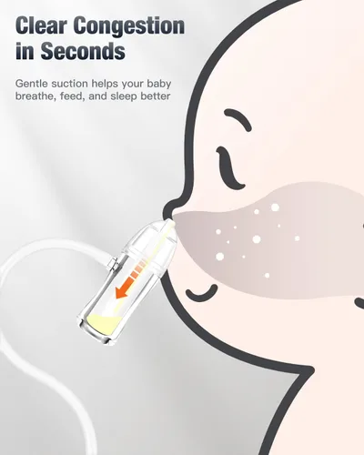 Miniatura 3 de Aspirador nasal para bebés con succión sin boca con bomba de mano No-mouth suction nasal aspirator with soft silicone tips, clear mucus chamber