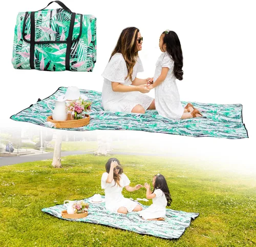 Miniatura 10 de RawRock Manta de picnic portátil para exteriores, grande para 6 adultos y resistente al agua, práctica bolsa para playa, campamento en la hierba, a