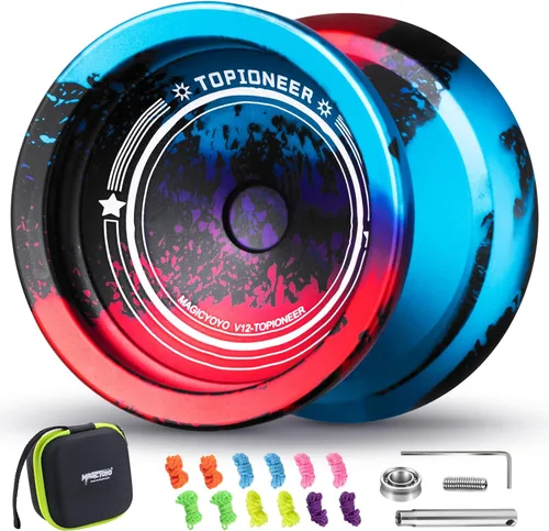 Miniatura 13 de MAGICYOYO V12 Yoyo Profesional de Girar con Dedo para Niños Principiantes, Yoyo No Sensible para Jugadores Avanzados, Yo Yo Profesional para Trucos