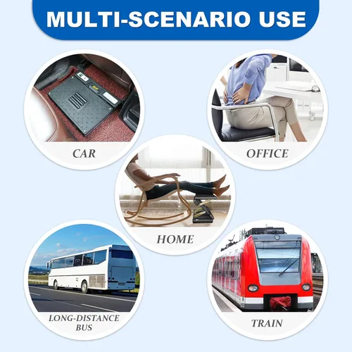 Miniatura 6 de Reposapiés plegable, reposapiés de computadora debajo del escritorio, 12 modos ergonómicos ajustables para oficina, capacidad de carga de 80 libras