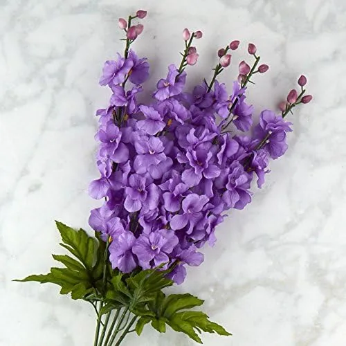 Miniatura 7 de Factory Direct Craft Poly Silk Beauty Pink Delphinium Floral Bush para decoración de interiores
