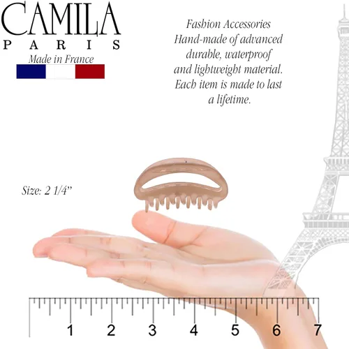 Miniatura 3 de Camila Paris CP3078 - Pinza para el cabello francesa para mujer, color beige pequeño, pinzas para el cabello para niñas, accesorios duraderos