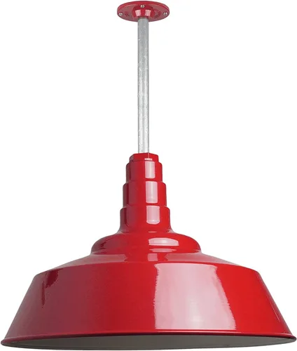 Miniatura 13 de Steel Lighting Co. Manhattan Warehouse Light Lámpara colgante montada en el techo Cúpula de 20 pulgadas Montaje al ras Luz de granero