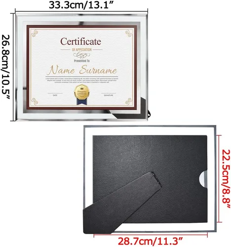 Miniatura 2 de Schliersee Marco para documentos de certificado de 8.5 x 11 pulgadas, marcos de fotos de vidrio para diploma, solo para mesa, paquete de 4