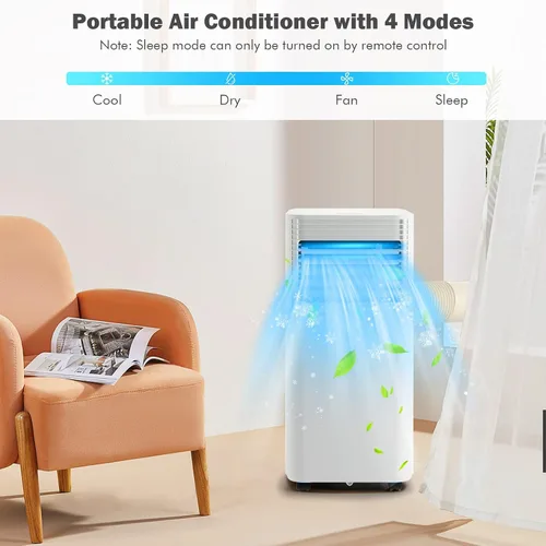 Miniatura 4 de PETSITE Aire acondicionado portátil, unidad de enfriamiento de CA de 8000 BTU para habitación, unidad de CA 3 en 1 con enfriador de aire, ventilador