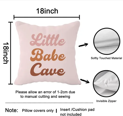 Miniatura 7 de Little Babe Cave Boho - Fundas de almohada decorativas con cita para niña, fundas de almohada retro de margaritas para el hogar, habitación