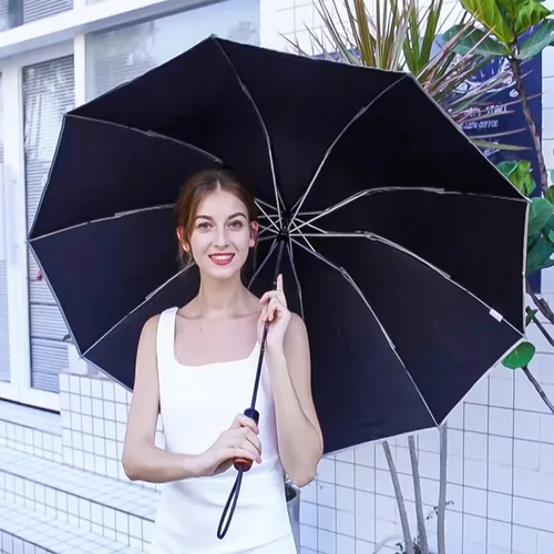 Miniatura 6 de Lejorain Golf Large Inverted Umbrella - Black Big Windproof Heavy Duty Upside Down 46/50/54 Inch Compact Reverse Car Automatic Folding Reflective