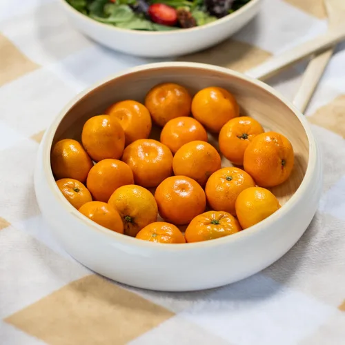 Miniatura 6 de LEXA Frutero de madera de bambú blanco hecho a mano de 12 pulgadas para encimera de cocina, cuenco de ensalada de madera de bambú grande ligero
